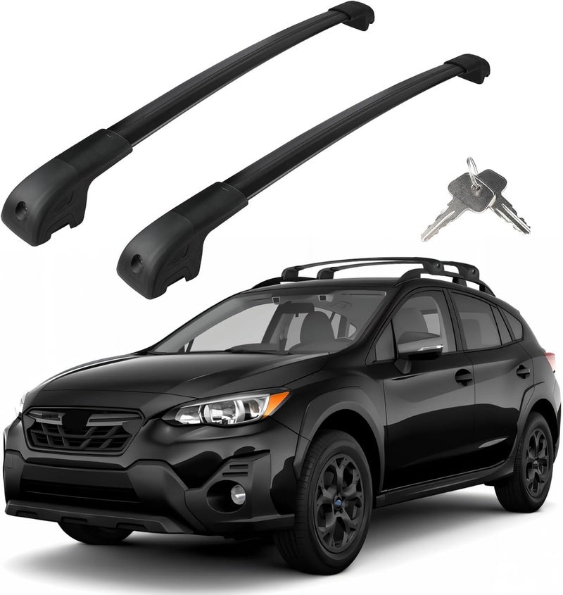 Koarigo Roof Rack Cross Bars Compatible with Subaru Crosstrek 2018-2023 / Impreza 2017-2023, Adjustable Aluminum Heavy Duty 300 LBS Anti-Theft Lock Cargo Carrier Rooftop Crossbar for Bike, Snowboard, Luggage - Image 1
